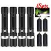 4pcs Tactical LED Flashlight Military Torch Small Ultra Bright Light 3Modes Lamp