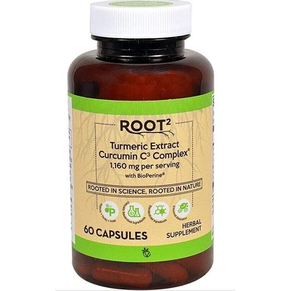 Vitacost ROOT2 Turmeric Extract Curcumin C3 Complex & Bioperine 60 Caps 8/2024