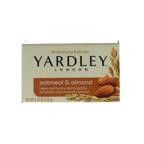 Yardley London Oatmeal and Almond Naturally Moisturizing Bath Bar, 4.0 Oz., 2 Count