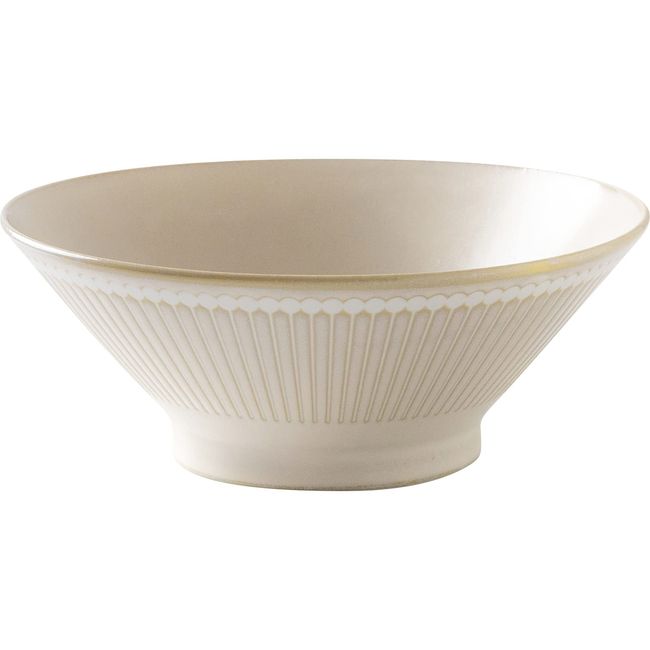 Minoru Pottery Mino Ware Albee 210 Noodle Bowl, Beige