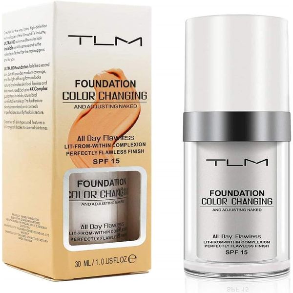 FINEVERNEK Flüssige Foundation, Concealer Abdeckung, Makelloses Make-up für die Farbwechselnde Grundierung, Warm Skin Tone Foundation,Feuchtigkeitsspendende Basis-Concealer Abdeckung von Nude Face