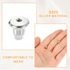 sourcing map 4Pcs Earring Backs, 2.5mm S925 Silver Bullet-Shape Locking Earring Backs Replacements for Studs Posts, Silver
