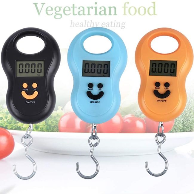 Portable Hand Held Digital Luggage Scale 50Kg 10g Fish Hook Hanging Scale  Measuring Tape BackLight LCD Display Weighting Tool