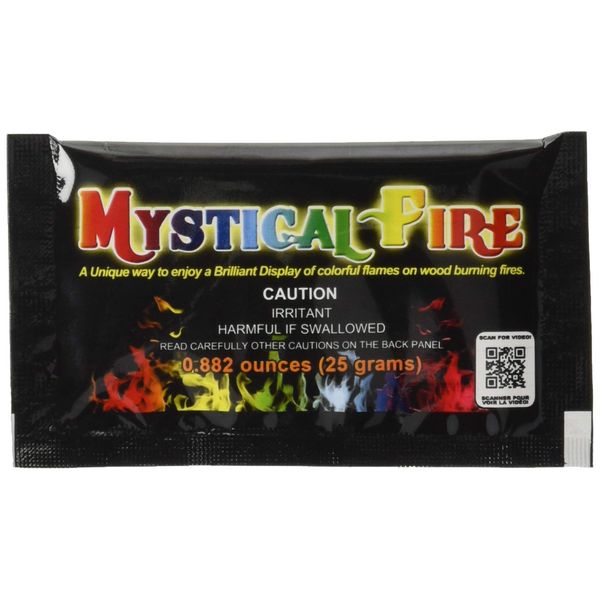 Mystical Fire Flame Colorant Vibrant Long-Lasting Pulsating Flame Color Changer for Indoor or Outdoor Use 0.882 oz Packets 25- Count Box