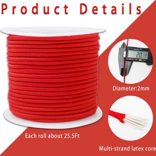 12rolls Colored Elastic Stretch String 2mm Pink Elastic Round Beaded Cord Small Bungee Shock Cord for Pony Silicone Beads Bubble Large Hole Bead Keychain Bracelet DIY Crafts & Sewing 300ft(ZH169)