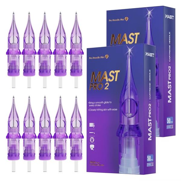 Mast Pro2 Tattoo Cartridges Needles Set Mixed Size 100 pieces #12 0.35mm Standard Bugpin Round Liner Curved Magnum Shader Tattoo Nadeln 1RL 3RL 5RL 7RL 7M 9M 11M 7RM 9RM 11RM for Tattoo Maschine Pen