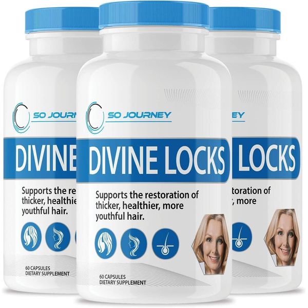 (3 Pack) Divine Locks Supplement Complex Hair Vitamins (180 Capsules)