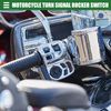 uxcell Backlit Turn Signal Rocker Switch 4 Pin Switch Replacement Universal Plastic Metal Black