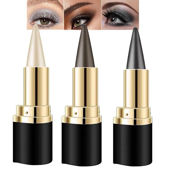 Cream Eyeliner,3pcs Black Eyeliner Cream,Natural Long Wear Gel Eyeliner Set,Natural Black Eyeliner Cream Long Wear Gel Eyeliner Waterproof and Smudge-Proof Suitable for Daily or Party Makeup