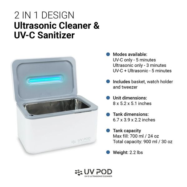 Ultrasonic Cleaner w/ UV for Retainers NightGuard Jewelry Denture $131.99 Retail