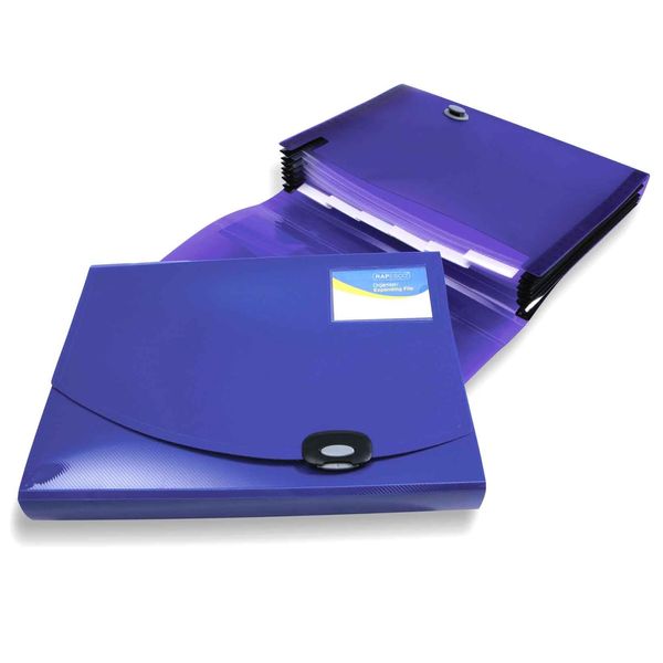 Rapesco 0675 Expanding File, 7 Compartments, A4+, Blue