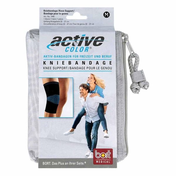 BORT ActiveColor Kniebandage medium schwarz 1 St