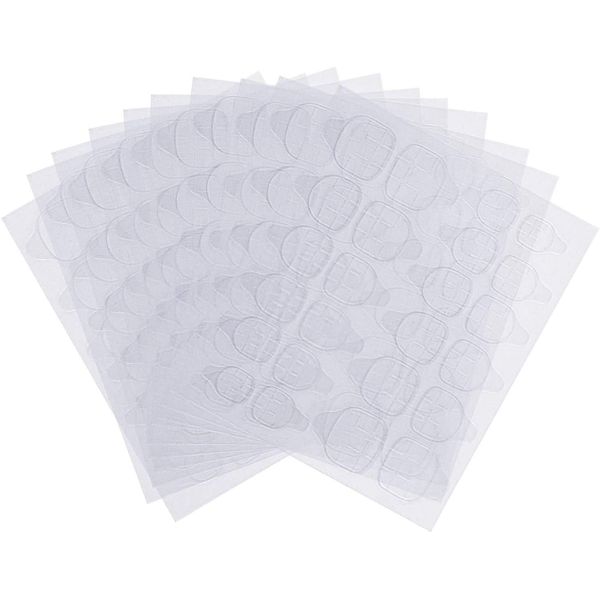 Supkeyer 600Pcs Double Sided Nail Glue Stickers 25 Sheets Transparent Nail Glue Jelly Gel Tape Adhesive Tabs Nail Glue Waterproof Breathable Adhesive Fake Nails Tips for Manicure Nail Art Accessories