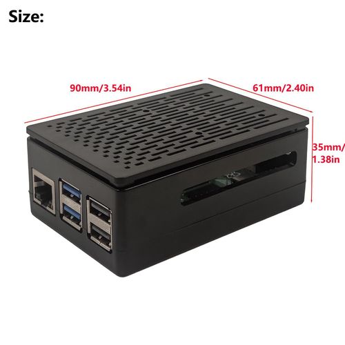 WEIYIXING Raspberry Pi 5 Case, Black ABS Case with Active Cooler Heatsink for Raspberry Pi 5(5B610)