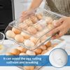 Eidoct 2 Layer Stackable Egg Holder, 36 eggs Automatic Rolling Egg Organizer for Refrigerator, Auto Scrolling Egg Storage Container with Lid, Clear PP Egg Dispenser & Tray Bin, for Saving Fridge Space