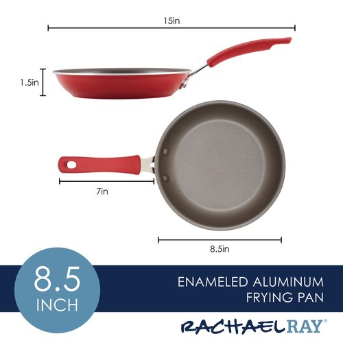 Rachael Ray Cook + Create Nonstick Frying Pan/Skillet, 8.5 Inch, Red