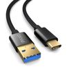 USB C cable 1m, 10 Gbit/s (1.25 GByte/s), USB 3.2 Gen2 (3.0, 3.1), USB Type C charging cable and data cable, black