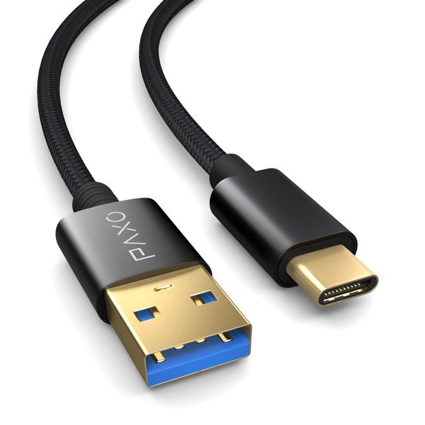 USB C cable 1m, 10 Gbit/s (1.25 GByte/s), USB 3.2 Gen2 (3.0, 3.1), USB Type C charging cable and data cable, black
