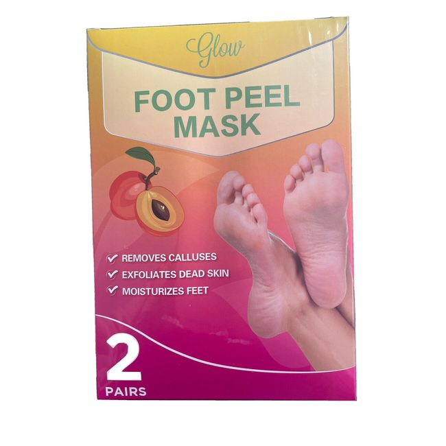 2Pack Peach Foot Peel Mask For Cracked Heels, Dead Skin & Calluses