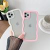 Caseative for iPhone 11 Pro Max Case,Cute Curly Wave Frame Shape Shockproof Soft Phone Case (Green)
