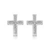 Tuscany Silver Women's Sterling Silver Cross Stardust Earrings