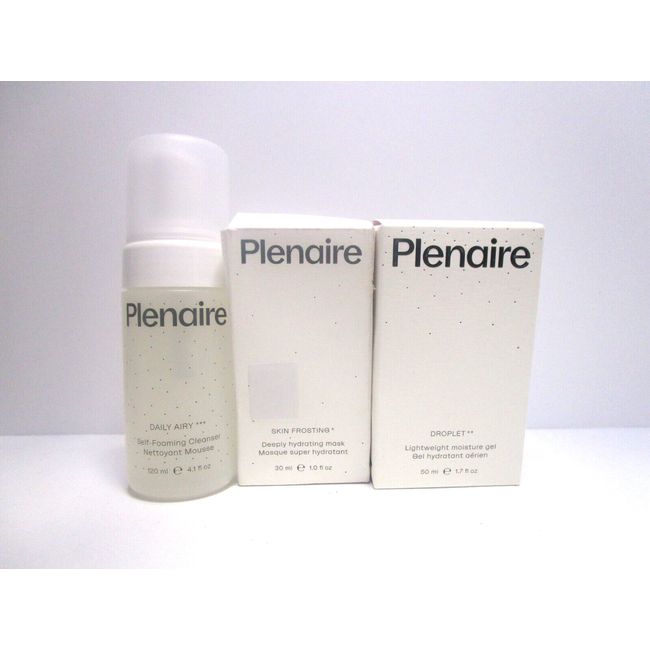 PLENAIRE CLEANSER, HYDRATING MASK, MOISTURE GEL 3 PC SET