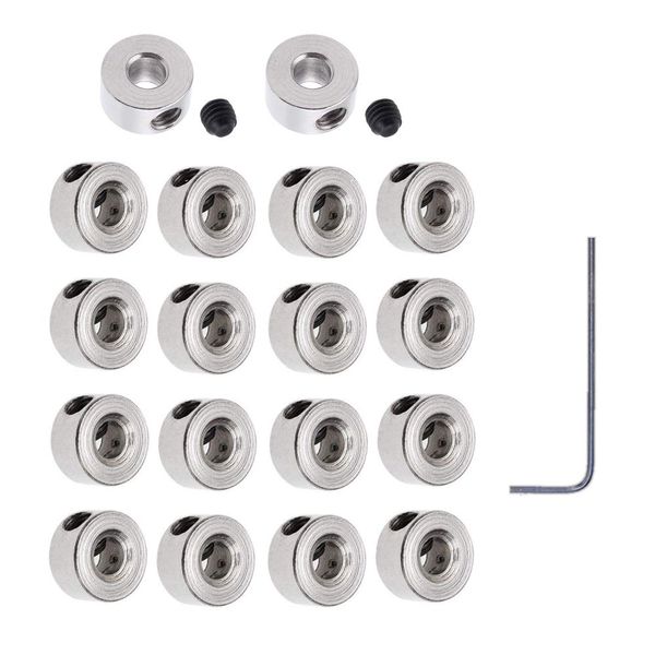 AONTOKY 20Pcs Plated Landing Gear Stopper 0.31"x 0.12" Wheel Collar for RC Airplane Model Aircraft