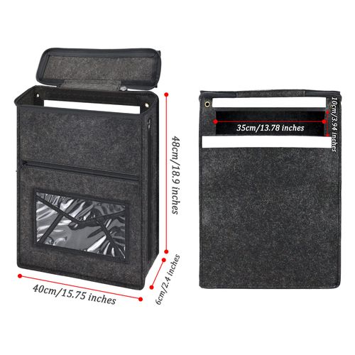 Mail Slot Catcher Bag, Indoor Grey Mail Catcher Felt Made, High Capacity Mail Slot Cover, Space Saving, Self-Adhesive or Hanging on Screw Eyes, Practical Home Accessories, Housewarming Gift