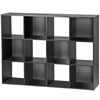 12-Cube Storage Shelf Organizer Bookshelf Bookcase Open Standing Shelving Black
