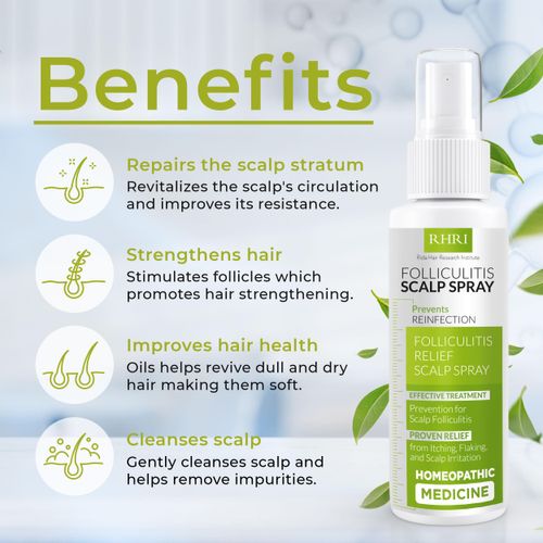 Folliculitis Scalp Spray | Relief for Itchy, Irritated & Dry Scalp Treatment | Antifungal, Formula for Healthy Hair Follicles | Soothing Folliculitis Treatment for Fungal Acne, Dandruff & Psoriasis