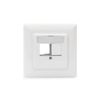 DIGITUS Junction Box for Keystone Module - 2 Port - Straight Outlet - For Multimedia Keystone Modules - White