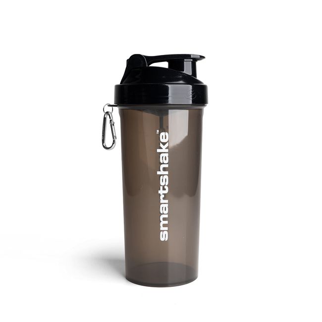 Smartshake Lite Protein Shaker Flasche 1000ml | Auslaufsichere Gym Shaker Trinkflasche für Proteinshakes | Klare PP-Wasserflasche, BPA- und DEHP-freier Proteinpulver-Schüttelbecher, schwarz