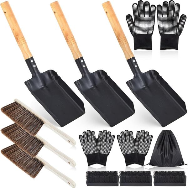 Layhit 13 Pcs Fireplace Ash Shovel Hearth Brush Set Includes Fireplace Shovel