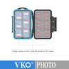 VKO Memory Card Case, 36 Slots, Shockproof, High Capacity, Water-Resistant, Black Small Carabiner, Case for Computer & Camera Use