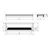 280 x 80 Black Desk Cable Tidy Outlet Metal Square Cube Grommet Insert