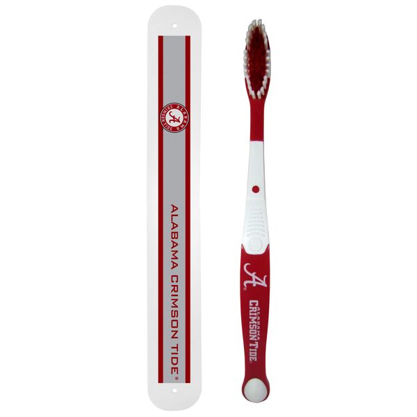 Siskiyou Sports NCAA Alabama Crimson Tide Unisex Travel Set Toothbrush and Travel Case, White, One Size