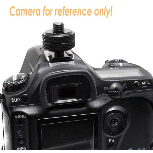 (2 Packs) Fotasy Hot Shoe to 3/8" Adapter, Camera Hot Shoe Mount Adapter, Flash Shoe to 3/8-16 Male Post Adapter with Locking Disk