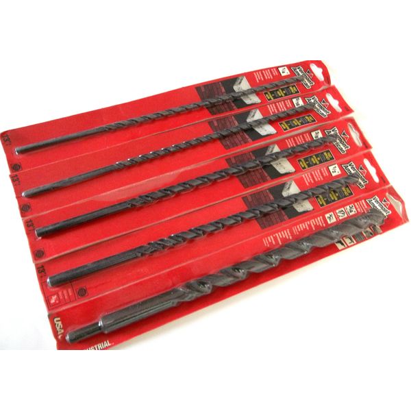 5pc VA BY BOSCH 13" CARBIDE TIPPED PERCUSSION HAMMER DRILL MASONRY BIT SET