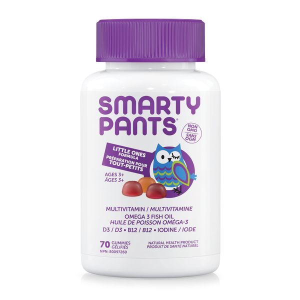 SmartyPants Toddler Formula Daily Gummy Vitamins: Gluten Free, Multivitamin & Omega 3 Fish Oil (DHA/EPA), Methyl B12, Vitamin D3, Vitamin B6, 70 Count