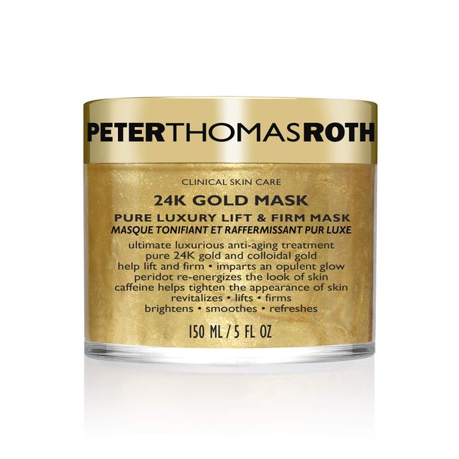 Peter Thomas Roth | 24K Gold Mask | Pure Luxury Lift & Firm, Anti-Aging Gold Face Mask, Helps Lift, Firm and Brighten the Look of Skin, 5 Fl Oz (Pack of 1)