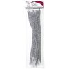 Cousin DIY Silver Tinsel Stem, 6mm x 12 inch, 25 Pack
