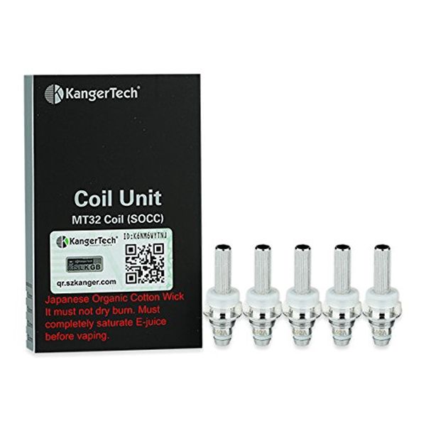 KangerTech SOCC EVOD / Protank 1-2 Compatible Coil Unit (5 Pack) 2.2 Ohm