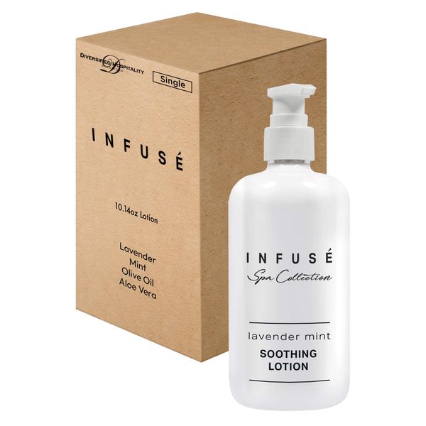 Terra Pure Infuse Lavender Mint Lotion | Spa Collection | Hotel Amenities in Pump Bottle | 10.14 oz. / 300 ml (Single Bottle)