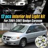 12pc Super White Car Interior LED Light Bulb Kit for 2001-2007 Dodge Caravan