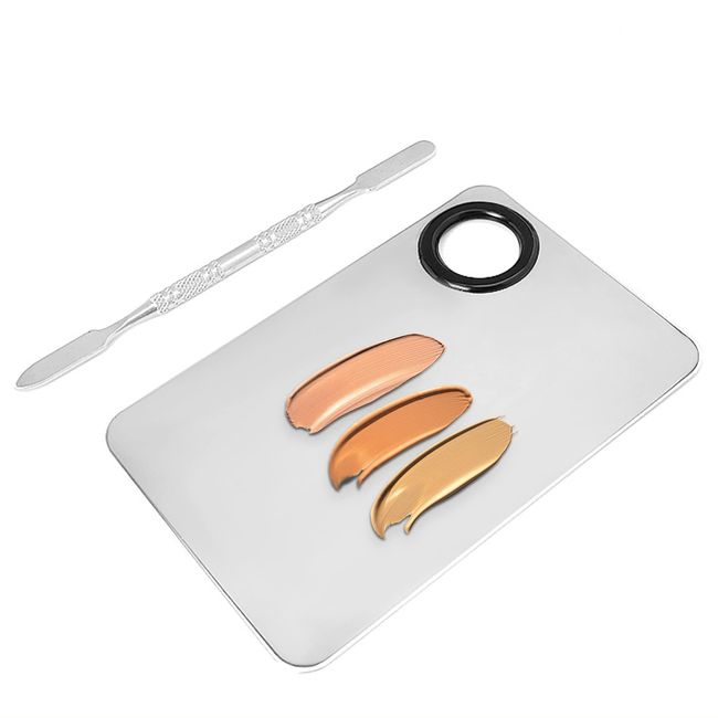 1PCS Makeup Mixing Palette Stainless Steel Foundation Mixing