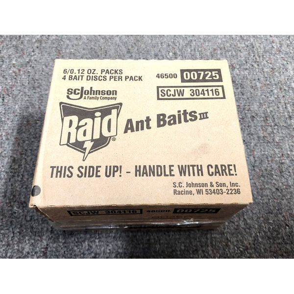 6 pack case of Raid Ant Baits III, Indoor Ant Killer (24 total baits)