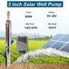 3" Solar Deep Well Pum Submersibl Pump Impeller DC 48V 500W  + MPPT Controller