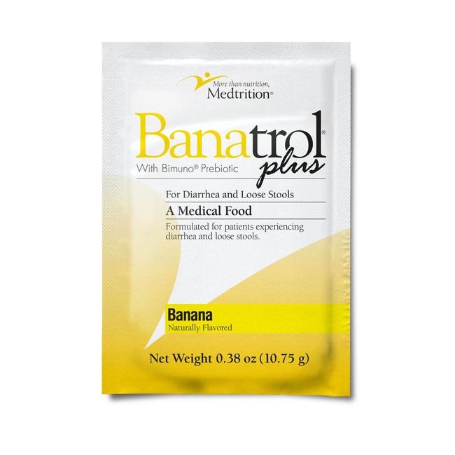 Banatrol Natural Anti-Diarrheal with Prebiotics, Relief for IBS, Recurring Diarrhea, Clinically Supported Medical Food, Non-Constipating, 21 Servings (Banana)