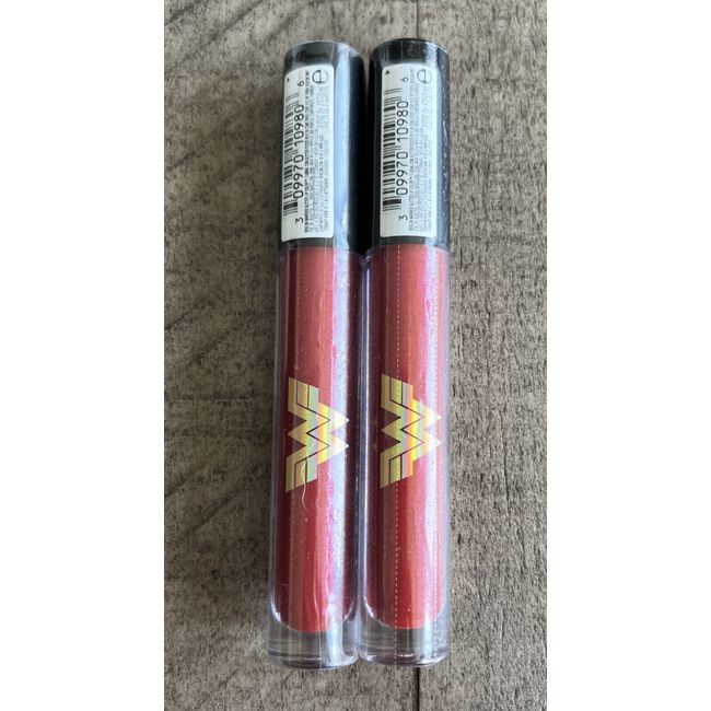 2 Revlon New Sealed Wonder Woman WW84 Warrior Glitter Lip Color 001 Fight For It