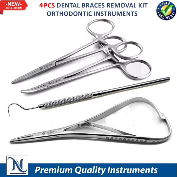 4 Pcs Dental Braces Removal Kit Orthodontic Instruments Set German Grade